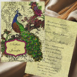 Faire-part de mariage Peacock vintage<br><div class="desc">Invitations de mariage Peacock vintage en taille 5x7 pouces, facile à customiser avec toutes vos informations de cérémonie et de réception mariage avant de commander. Nous avons les cartes RSVP de mariage assorties, autocollants, notes de remerciement, Magnet Réservez la date, et bien plus encore. Cette belle faire-part de mariage dispose...</div>