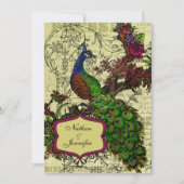 Faire-part de mariage Peacock vintage (Devant)