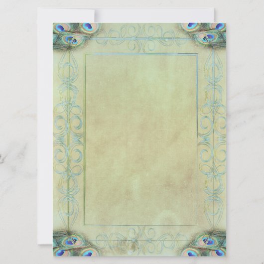 Faire-part de mariage Peacock vintage (Dos)