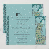 Faire-part de mariage Peacock vintage (Devant / Derrière)