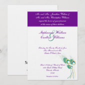 Faire-part de mariage Peacock violet moderne (Devant / Derrière)
