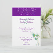 Faire-part de mariage Peacock violet moderne (Debout devant)