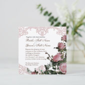 Faire-part de mariage Pearly - Trellis Rose Vintag (Debout devant)