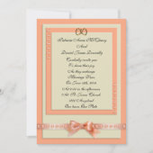 Faire-part de mariage pêche et crème (Devant)