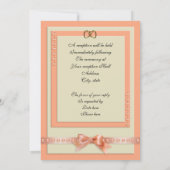 Faire-part de mariage pêche et crème (Dos)