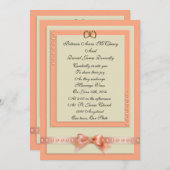 Faire-part de mariage pêche et crème (Devant / Derrière)