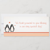 Faire-part de mariage Penguin Love/Billet d'embarq (Dos)