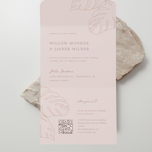 Faire-part de mariage Pensacola avec RSVP QR Code