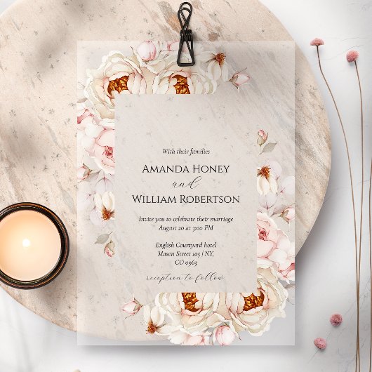 Faire-part de mariage Peony Bouquet