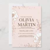 Faire-part de mariage Peony Rose Entrelacement de  (Devant)