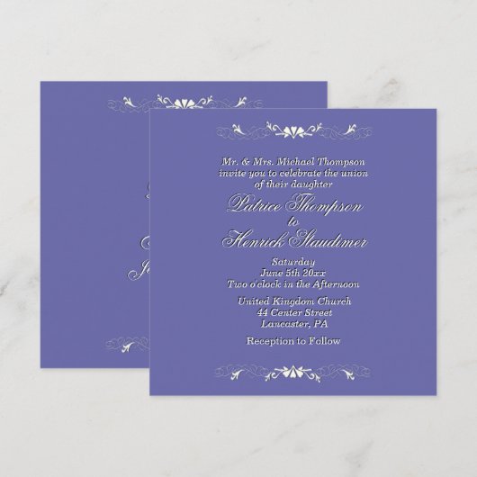 Faire-part de mariage périphérique (Devant / Derrière)