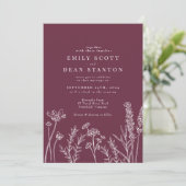 Faire-part de mariage Périwinkle fleur sauvage (Debout devant)