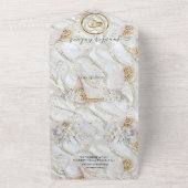 Faire-Part de Mariage Perles Ivoire-Vert-Or Tout e (Dehors)