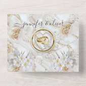 Faire-Part de Mariage Perles Ivoire-Vert-Or Tout e (Verso)