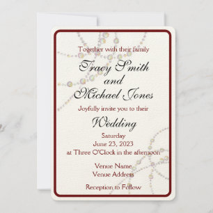 Faire-part de mariage Perles simples personnalisab