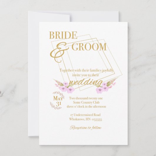 Faire-part de mariage personnalisable (Devant)