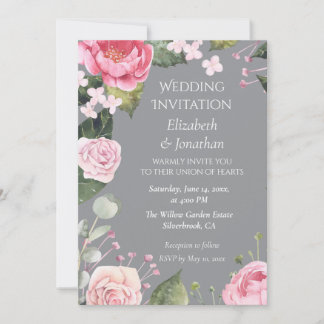 Faire-part de mariage personnalisable avec des ros