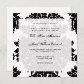 Faire-part de mariage personnalisable :: DAMAS (Devant / Derrière)