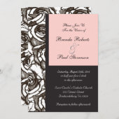 Faire-part de mariage personnalisable de roses (Devant / Derrière)