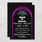 Faire-part de mariage personnalisable | Élégant (Devant / Derrière)