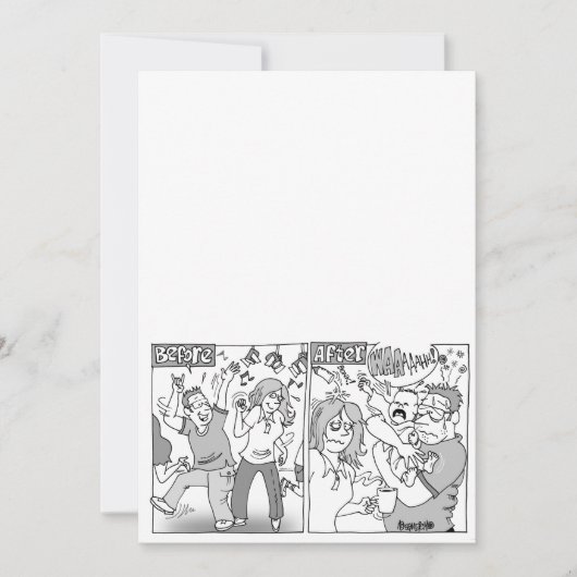 Faire-part de mariage personnalisable en dessin an (Devant)