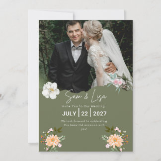 Faire-part de mariage personnalisable – Floral élé