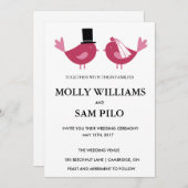 Faire-part de mariage personnalisable Inséparables (Devant / Derrière)