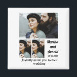 Faire-part de mariage personnalisé 3 Photo Collage<br><div class="desc">Faire-part de mariage personnalisé 3 Photo Collage. Créez un faire-part de mariage unique avec vos photos et modifiez les noms et la date en utilisant ce modèle pour mariage.</div>