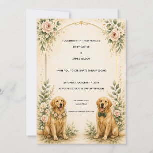 Faire-part de mariage personnalisé au Golden Retri
