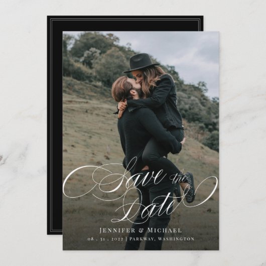 Faire-part de mariage personnalisé avec photo (Devant / Derrière)