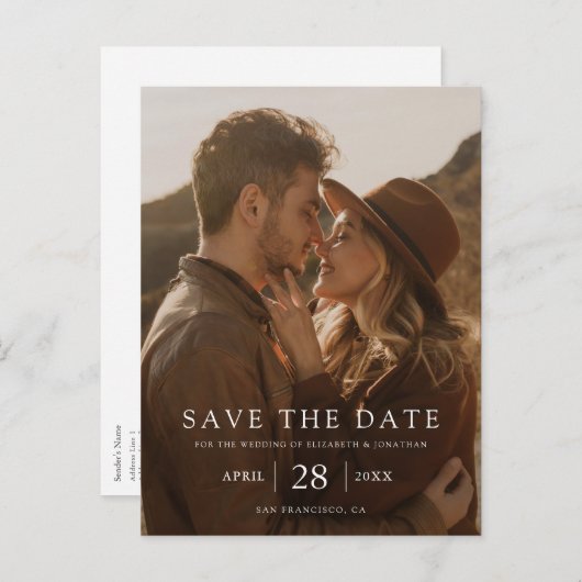 Faire-Part de Mariage Personnalisé avec Photo Simp (Devant / Derrière)