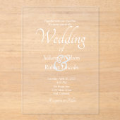 Faire-part de mariage personnalisé blanc (Recto)