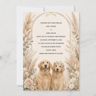Faire-part de mariage personnalisé Boho Golden Ret