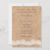 Faire-part de mariage personnalisé de la dentelle  (Dos)