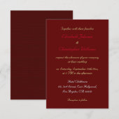 Faire-part de mariage personnalisé élégant en faux (Devant / Derrière)