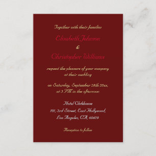 Faire-part de mariage personnalisé élégant en faux