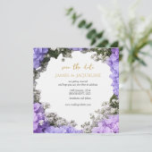 Faire-part de mariage personnalisé Hydrangea lavan (Debout devant)