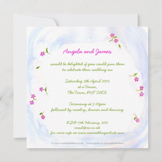 Faire-part de mariage personnalisé par Van d'amour (Dos)