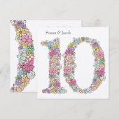 Faire-part de mariage personnalisé pour 10ème anni (Devant / Derrière)