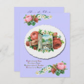 Faire-part de mariage personnalisé Rose victorien (Devant / Derrière)