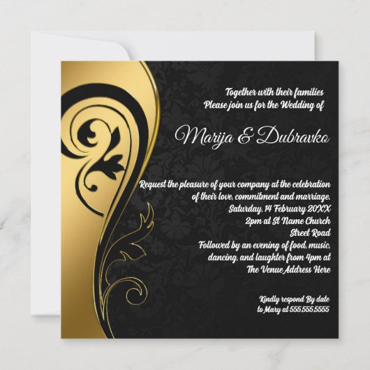 Faire-part de mariage personnalisée (Dos)