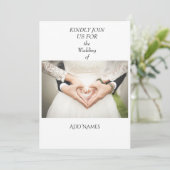 Faire-part de mariage personnalisée simple et élég (Debout devant)