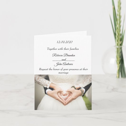 Faire-part de mariage personnalisée simple et élég (Devant)