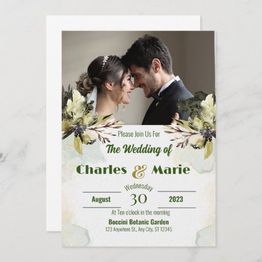 Faire-part de mariage Personnaliser la conception (Devant / Derrière)