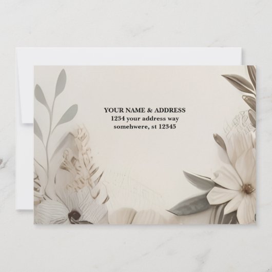 Faire-part de mariage personnalisés élégants (Dos)