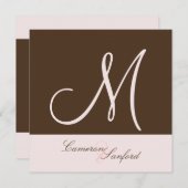 Faire-part de mariage personnalisés Monogramme (Devant / Derrière)