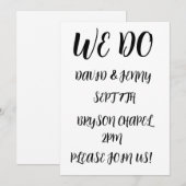 Faire-part de mariage personnalisés WE DO Script (Devant / Derrière)