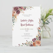 Faire-part de mariage Pétales de Prune (Debout devant)
