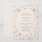 Faire-part de mariage Petite Rose Rose (Devant / Derrière)