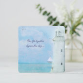 Faire-part de mariage phare (Debout devant)